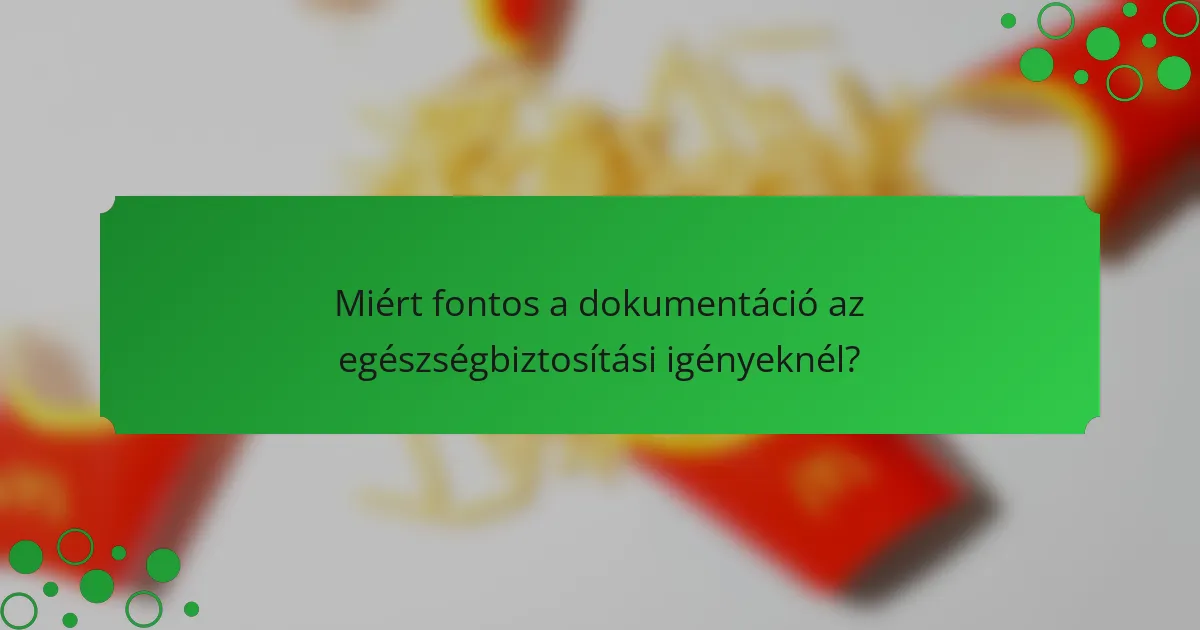 Miért fontos a dokumentáció az egészségbiztosítási igényeknél?